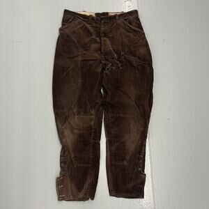 Vintage 50s Loeb Brown Distressed Corduroy Togs Chaps 30x26